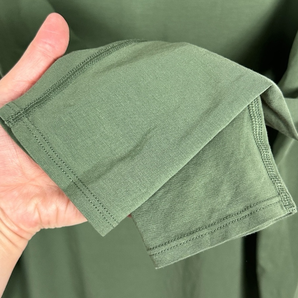 Lululemon Back In Action Long Sleeve Dress Green Shift Oversized Casual Size XL - Picture 7 of 11